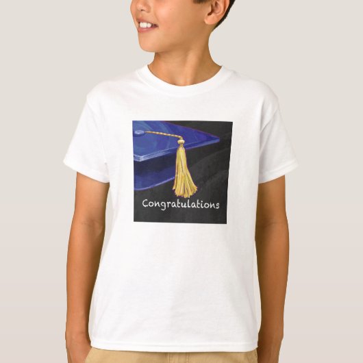 Gefeliciteerd Blauw en Zwart T-shirt (Voorkant)