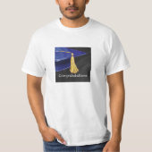 Gefeliciteerd Blauw en Zwart T-shirt (Voorkant)