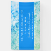 Gefeliciteerd Blauw Groen Amethist Kristal Afstud Spandoek (Verticaal)