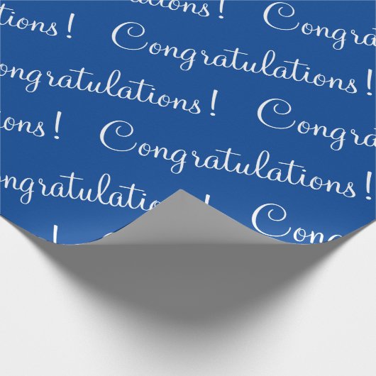 Gefeliciteerd Blauw Wit Cadeaupapier (Hoek)