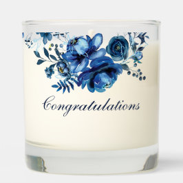 Gefeliciteerd Blauwe Bloemengeurkaars
