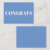Gefeliciteerd, blauwe witte kaart (Voorkant / Achterkant)