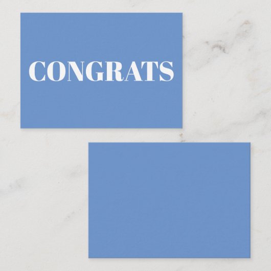 Gefeliciteerd, blauwe witte kaart (Voorkant / Achterkant)