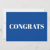 Gefeliciteerd, blauwe witte moderne kaart (Voorkant)
