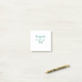 Gefeliciteerd blauwgroen bruidspaar naam gesticht post-it® notes (Op bureau)