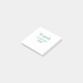 Gefeliciteerd blauwgroen bruidspaar naam gesticht post-it® notes (Schuin)