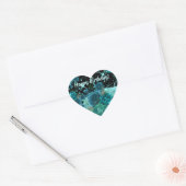 Gefeliciteerd | Blauwgroen Rozen met Aqua Glitter Hart Sticker (Envelop)