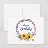 Gefeliciteerd Bloem Briefkaart (Voorkant / Achterkant)