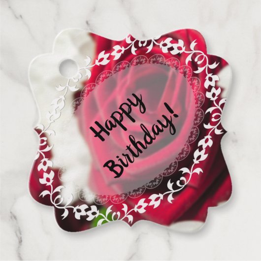 Gefeliciteerd! Bloemen, roos Bedankjes Labels (Voorkant)