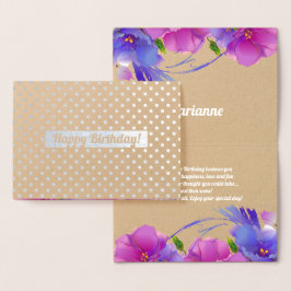 Gefeliciteerd. Bloemenluxe Folie Kaarten