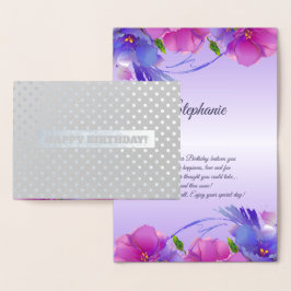 Gefeliciteerd. Bloemenluxe Folie Kaarten