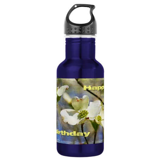 Gefeliciteerd - Bloesems van de Bloedboom Waterfles (Voorkant)