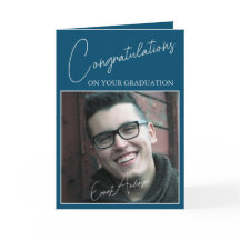 Gefeliciteerd Blue Afstuderen Foto Afstuderen