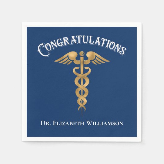 Gefeliciteerd Blue Doctor Doctor Caduceus Servet (Voorkant)