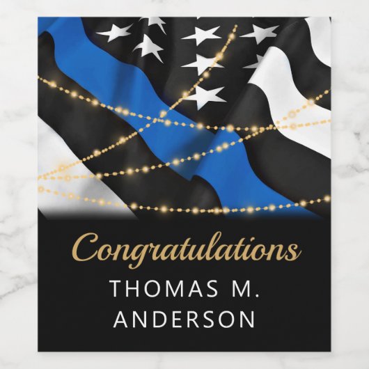 Gefeliciteerd, Blue Gold Wijn Etiket (Enkel label)