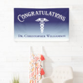 Gefeliciteerd Blue Medical Doctor Afstuderen Spandoek (Insitu)