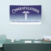 Gefeliciteerd Blue Medical Doctor Afstuderen Spandoek (Beurs)