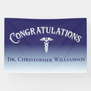 Gefeliciteerd Blue Medical Doctor Spandoek