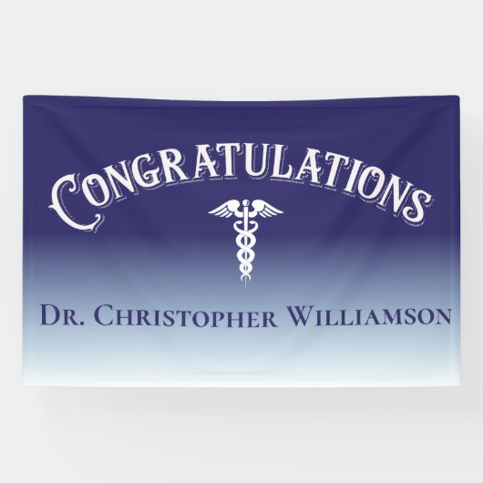 Gefeliciteerd Blue Medical Doctor Spandoek (Horizontaal)