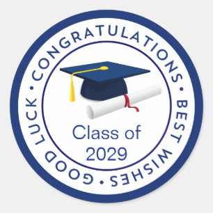 Gefeliciteerd Blue Mortar-klasse van elk jaar Cla Ronde Sticker