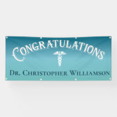 Gefeliciteerd Blue Professional Medical Doctor Spandoek (Horizontaal)
