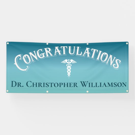 Gefeliciteerd Blue Professional Medical Doctor Spandoek (Horizontaal)