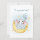 Gefeliciteerd Blue Waterverf Baby Kaart (Voorkant)