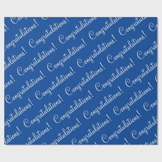 Gefeliciteerd Blue White Cadeaupapier (Vlak)