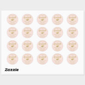 Gefeliciteerd Blush Roze en Gouden Afstuderen Ronde Sticker (Vel)