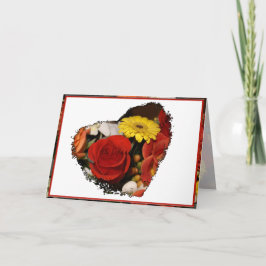 Gefeliciteerd Boeket Grunge Bloem Hart Kaart