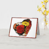 Gefeliciteerd Boeket Grunge Bloem Hart Kaart (Gele Bloem)