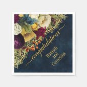 Gefeliciteerd Bohemian Gold Lace Floral Servet (Voorkant)