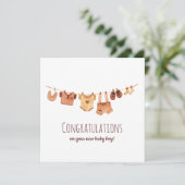 Gefeliciteerd Boho Baby Kleding Kaart (Staand voorkant)