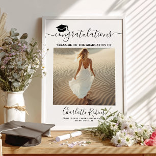 Gefeliciteerd Boho Diploma Uitreiking Welkom Foto  Poster