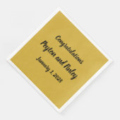 Gefeliciteerd Borstel Borstelscript Goud Servet (Hoek)