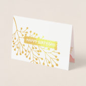 Gefeliciteerd. Botanische roze perzik Waterverf Folie Kaarten (Voorkant)