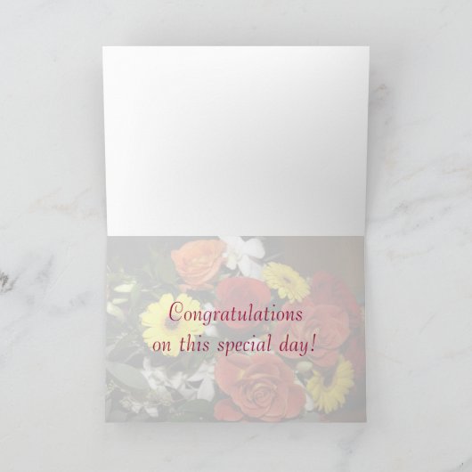 Gefeliciteerd Bouquet Grunge Flower Heart Kaart (Binnen)