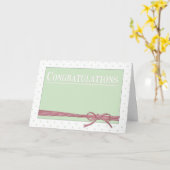 Gefeliciteerd Bow Stropdas Polka Dots Kaart (Gele Bloem)