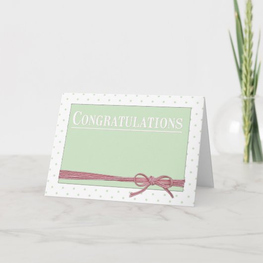 Gefeliciteerd Bow Stropdas Polka Dots Kaart (Voorkant)