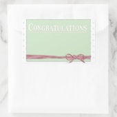 Gefeliciteerd Bow Stropdas Polka Dots Rechthoekige Sticker (Tas)