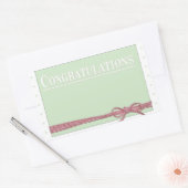 Gefeliciteerd Bow Stropdas Polka Dots Rechthoekige Sticker (Envelop)