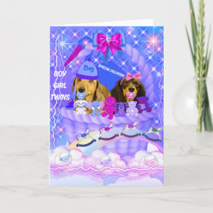 Gefeliciteerd Boy Girl Twins Wenskaart Kaart