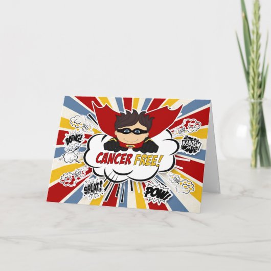 Gefeliciteerd, Boys Red Superheld Kaart (Voorkant)