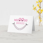 Gefeliciteerd, Braces - Hallo Braces Smile Pink Kaart (Gele Bloem)