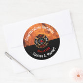Gefeliciteerd brandweergevechtsklasse | Naam Ronde Sticker (Envelop)