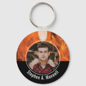 Gefeliciteerd Brandweerman Vlammen Klasse | Naam Sleutelhanger (Achterkant)