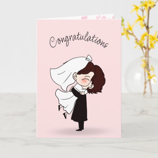 Gefeliciteerd Bride en Groom Kaart (Gele Bloem)