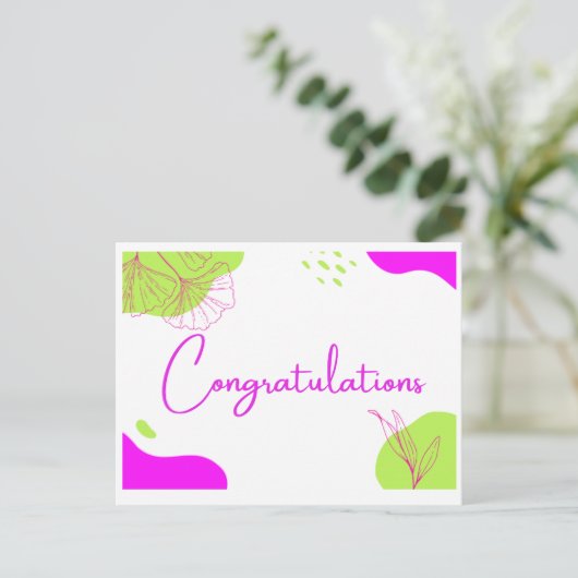 Gefeliciteerd Briefkaart (Staand voorkant)