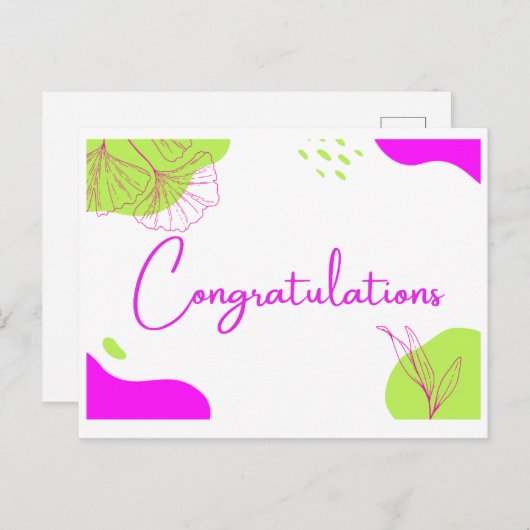 Gefeliciteerd Briefkaart (Voorkant / Achterkant)