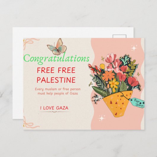 Gefeliciteerd Briefkaart (Voorkant / Achterkant)